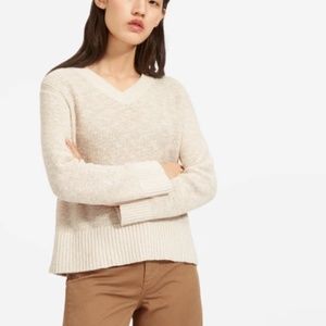 Everlane Cotton-Linen V-Neck Sweater | XXS